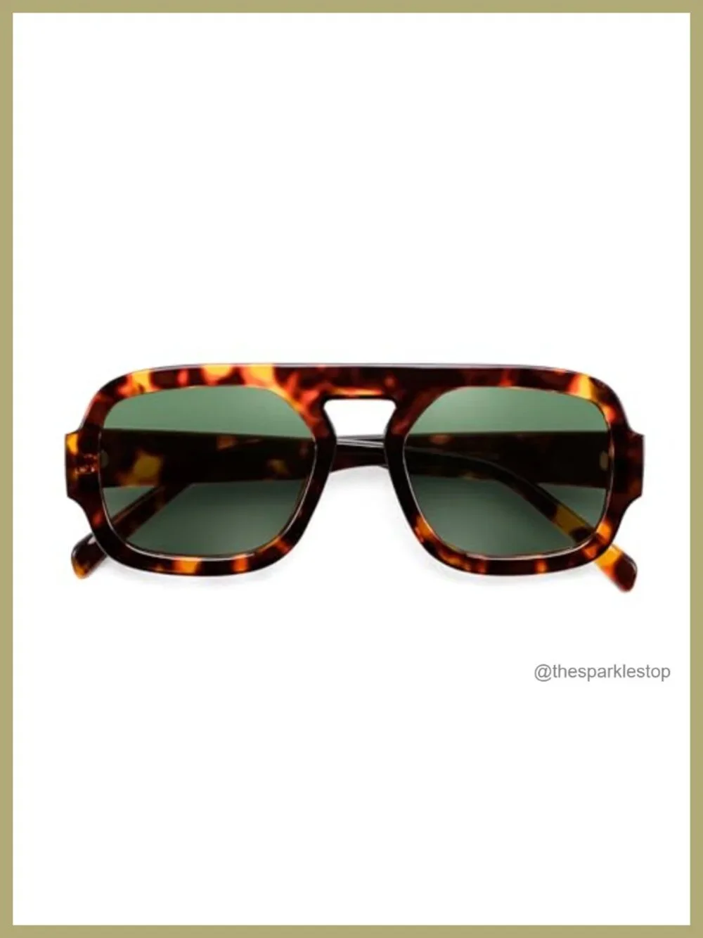 Retro Square Aviator Sunglasses Plastic Frame UV Protection Oversize
